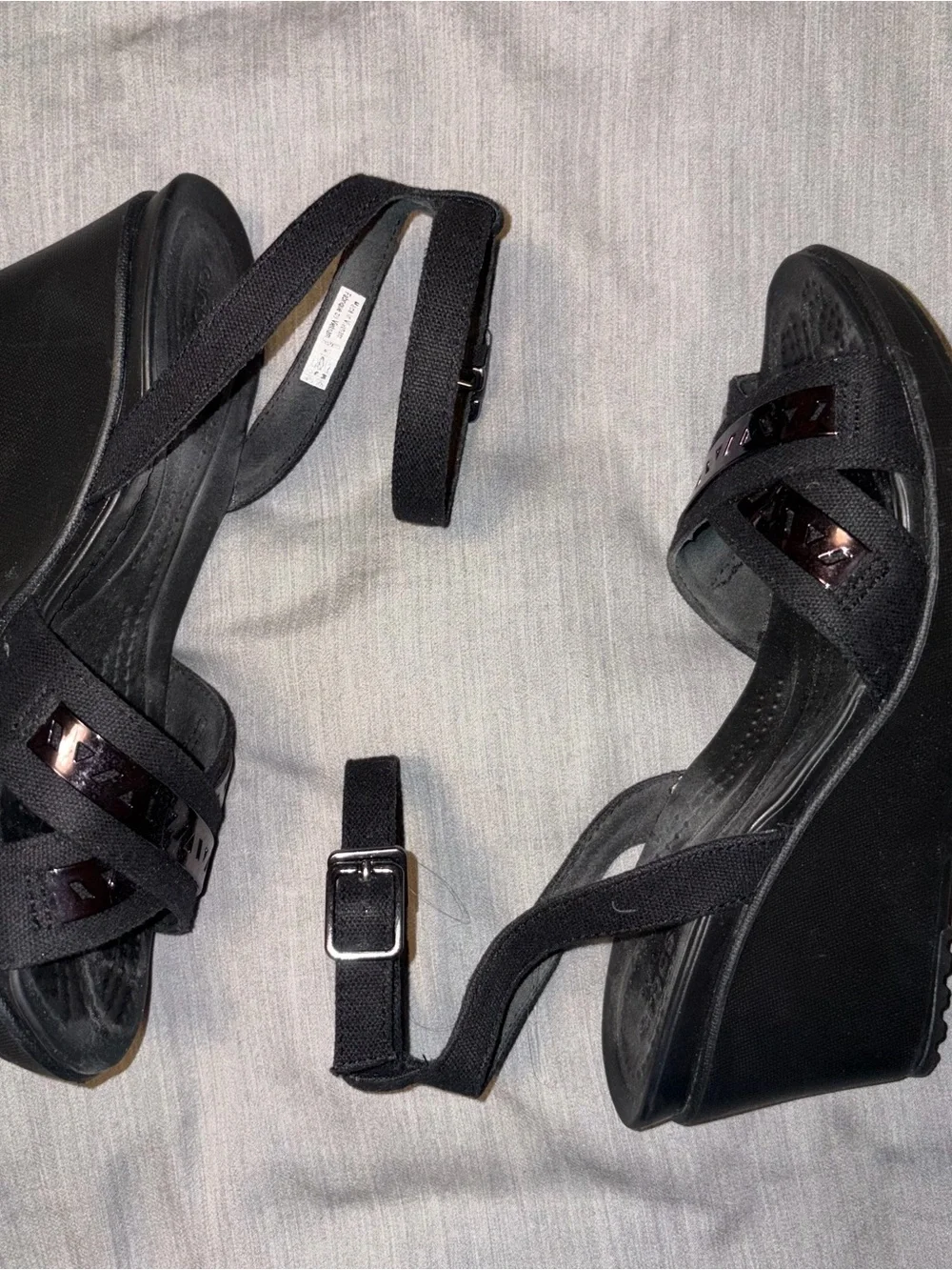Crocs Leigh II Cross-Strap Wedge Sandals Black 5